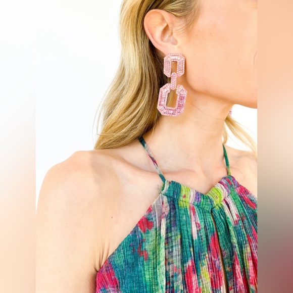 Green Floral Halter Neck Maxi - Picture 3 of 4